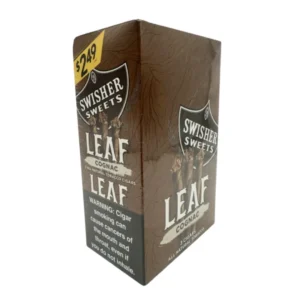 Swisher Sweets Leaf Cigars Natural Leaf Wrapper (30 Count Box) - Cognac