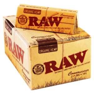 RAW Connoisseur Rolling Papers – with Tips - 1.25, Organic