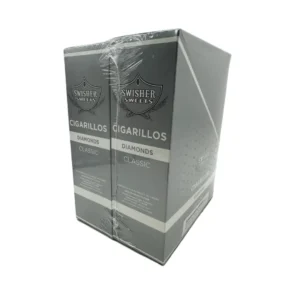 Two Swisher Sweets Cigarillos Diamonds Classic boxes wrapped in clear plastic wrap.
